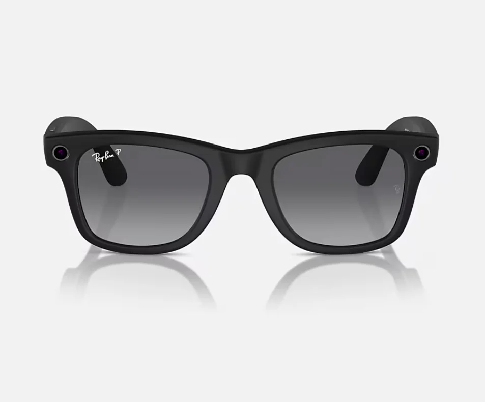 Ray-Ban Meta Wayfarer AI Glasses Matte Black/Polar Gradient Graphite (Large)