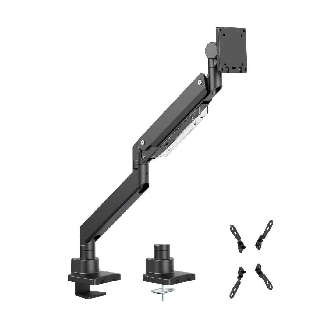 Suport monitor Serioux MM80-C012, compatibilitate dimensiune ecran 17"-57", arc cu gaz, greutate maximă suportata: (per ecran): 2~27 kg, greutate maximă suportata pentru ecran curbat (per ecran): 1 ~ 22 kg, VESA: 75x75, 100x100, 100x200, 200x100,