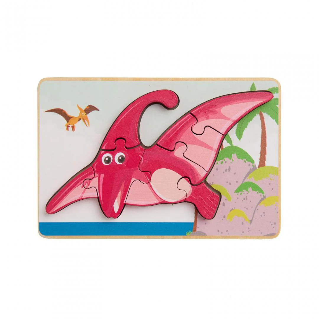 PUZZLE DIN LEMN PTERODACTIL, 8 PIESE, MOMKI Momki
