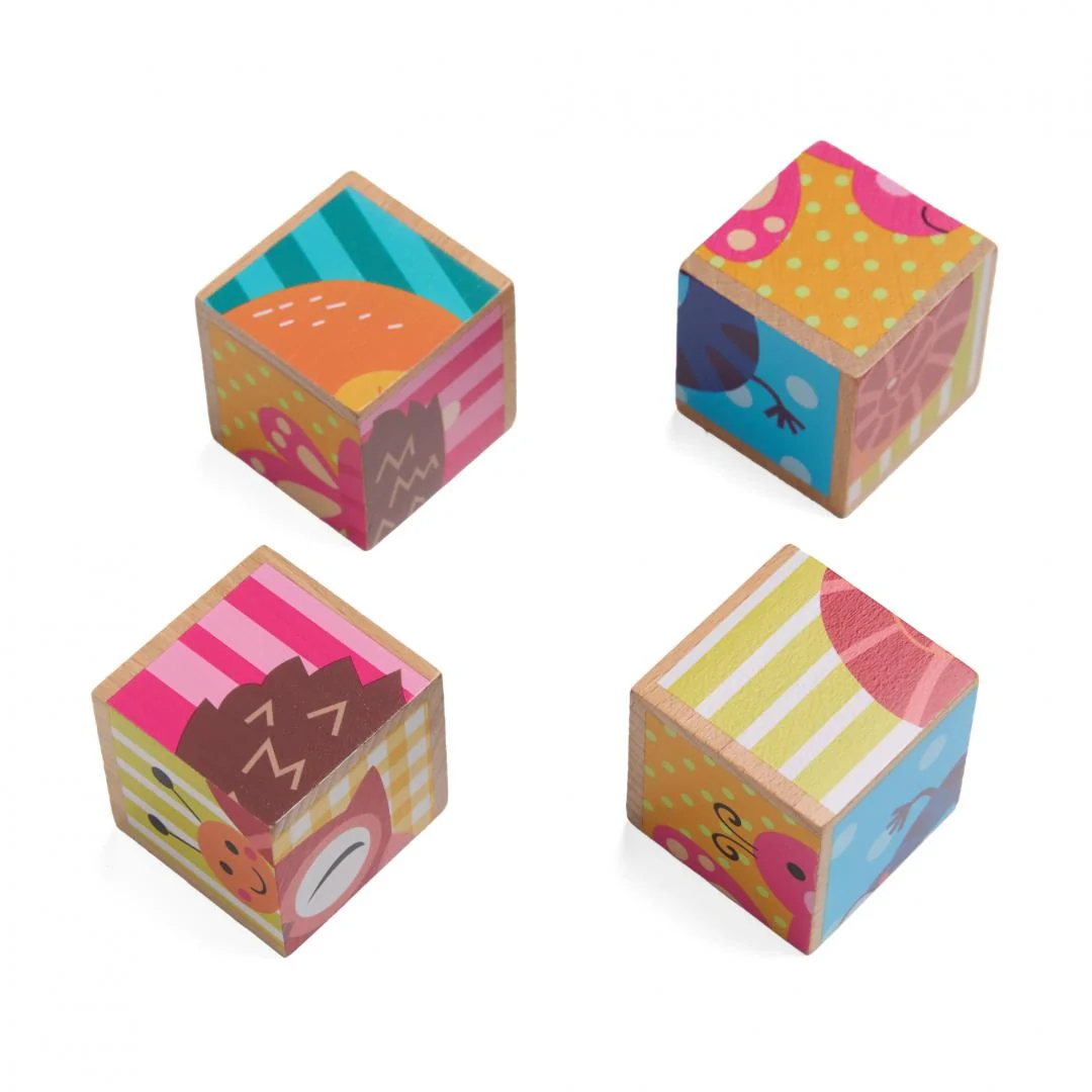 PUZZLE DIN LEMN CU ANIMALE, 4 PIESE, MOMKI Momki