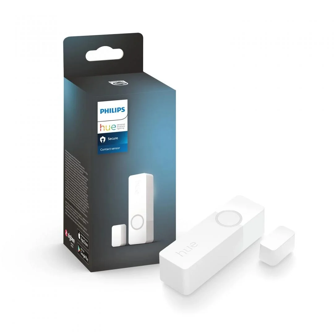 Senzor de contact Philips Hue Secure, Zigbee, automatizare lumini ,montare usi/ferestre, IP20, 70x22x20mm, Alb, baterie CR2 Philips Hue