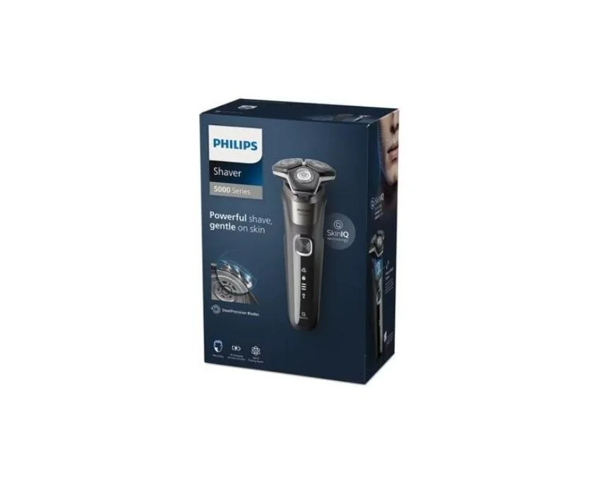 Aparat de Ras PHILIPS Shaver Series 5000 S5887/30 Acumulator, Autonomie 60 min, SkinIQ, Gri Philips