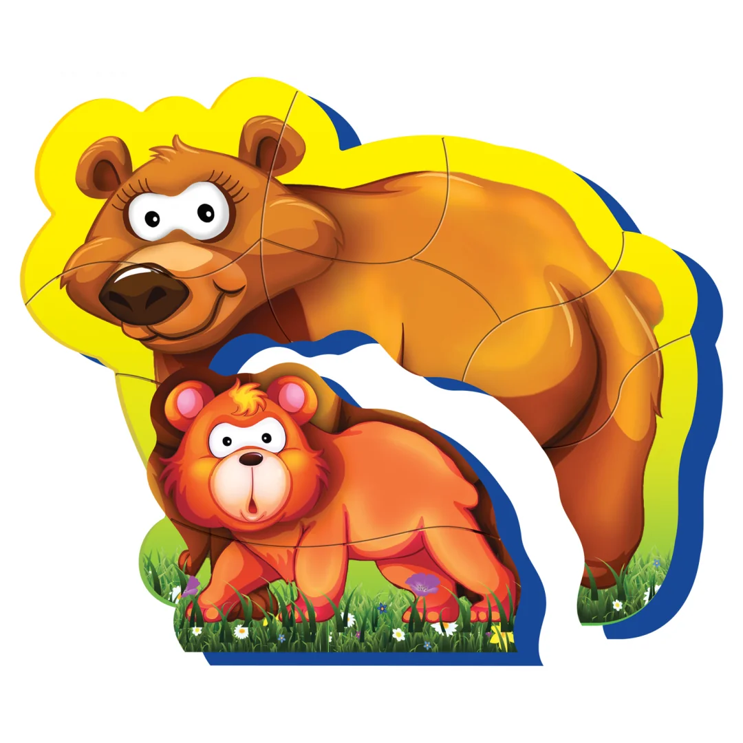 PUZZLE DIN SPUMA EVA- MAMA SI PUIUL URS, 8 PIESE, PUEDO