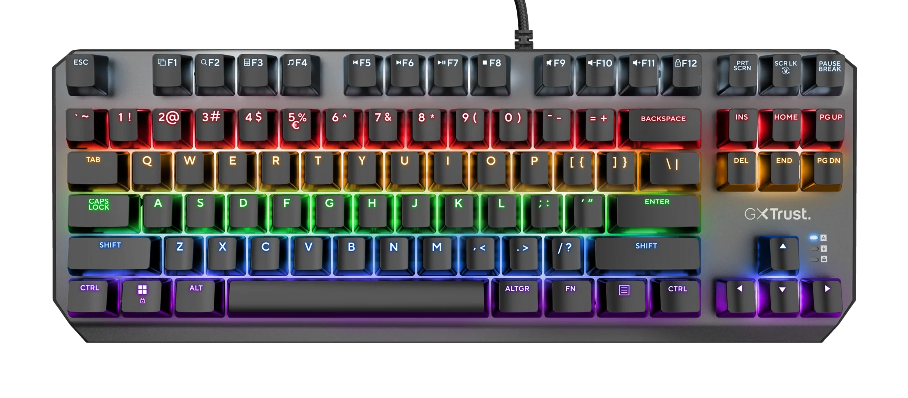 Tastatura Trust GXT834 Callaz Tenkeyless cu fir mecanica, negru