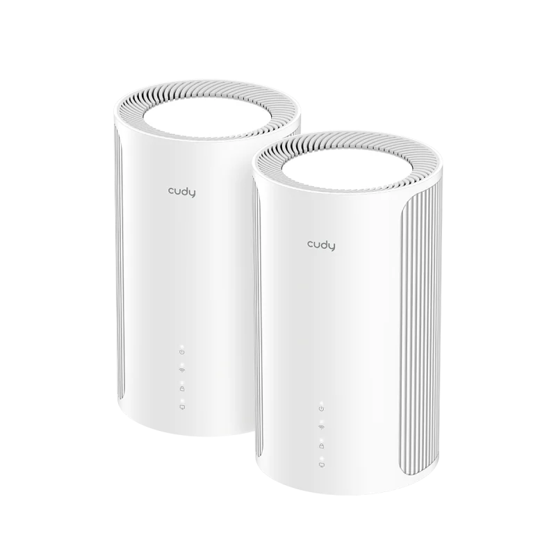 Router Mesh Cudy M11000, Wi-Fi 7,  Tri-band (2,4 GHz / 5 GHz / 6 GHz), alb, 116x116x202mm, set 2 buc.