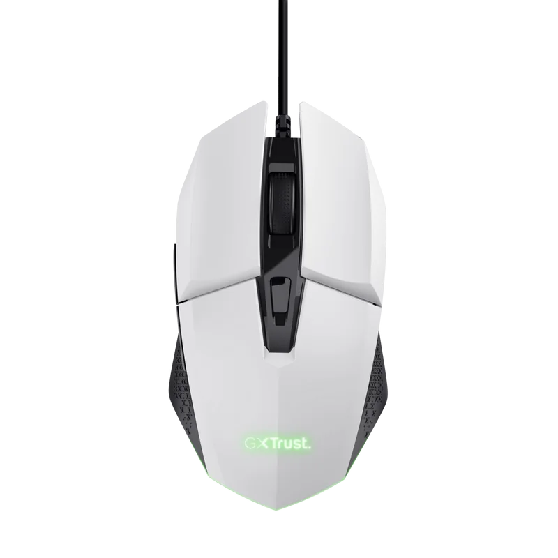 Mouse Trust GXT110W Felox cu fir, rezolutie maxima 6400 DPI, alb