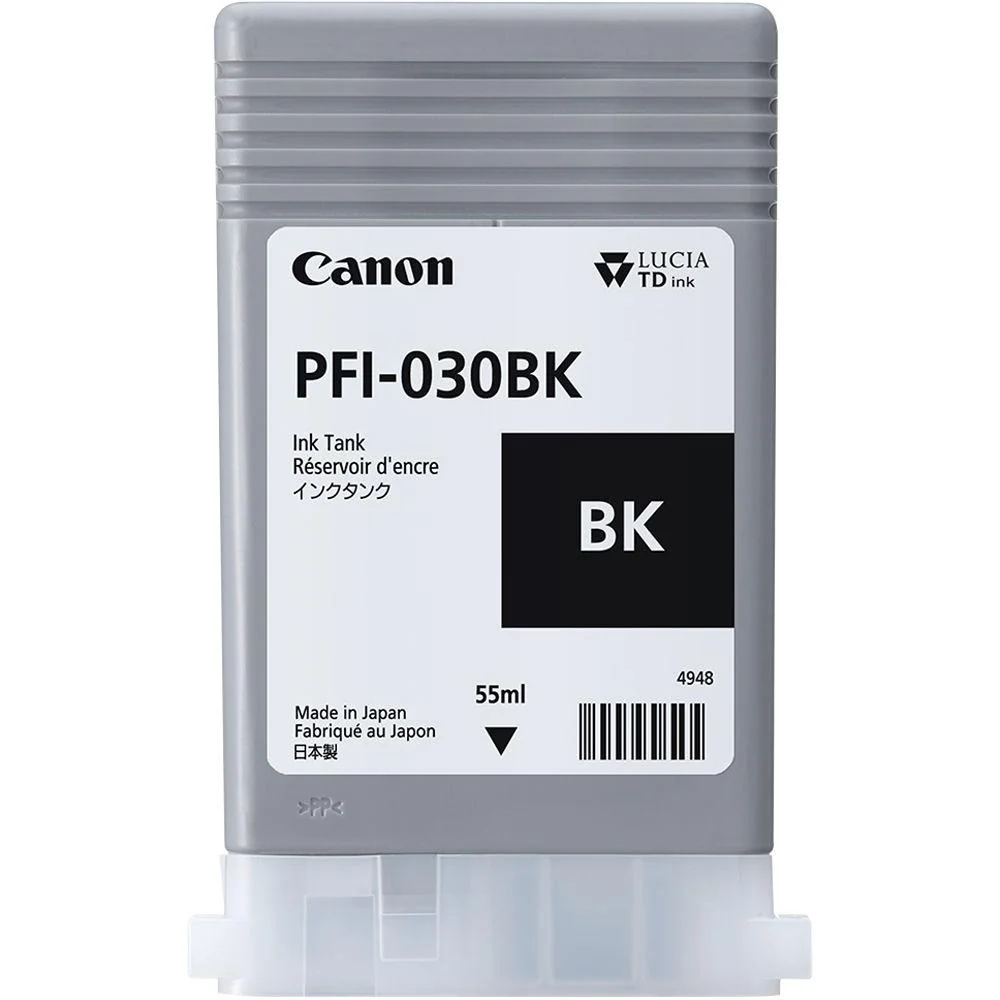 Cartus cerneala Canon PFI-030BK, Black, capacitate 55ml, pentru Canon imagePROGRAF TA-20, imagePROGRAF TA-30. Canon