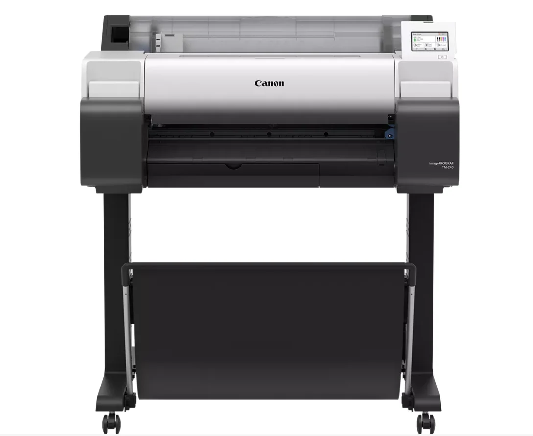 Plotter Canon imagePROGRAF TM-240 24"(610mm), format A1, 5 culori, rezolutie max 2400x1200dpi, memorie 2GB, limbaje de imprimare: HP-GL/2, HP RTL, JPEG (Ver. JFIF 1.02), CALS G4 (submission via FTP only)), display LCD 4.3", interfata: USB 2.0,