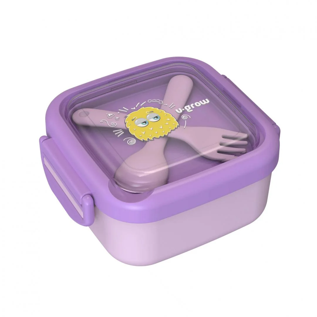 Caserola 2in 1 cu lingurita si furculita, mov, U-Grow U-Grow