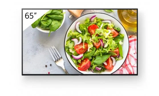 Monitor signage Sony BZ35L, 65", 550nit, 24/7, UHD, panel IPS, D-LED, 8ms, contrast static 1200:1, contrast dinamic 400000:1, mătuire 1%, Android 10, stocare 32GB. Miracast, Chromecast built-in, AirPlay, Apple HomeKit, Google Play Store. Conectivitate: