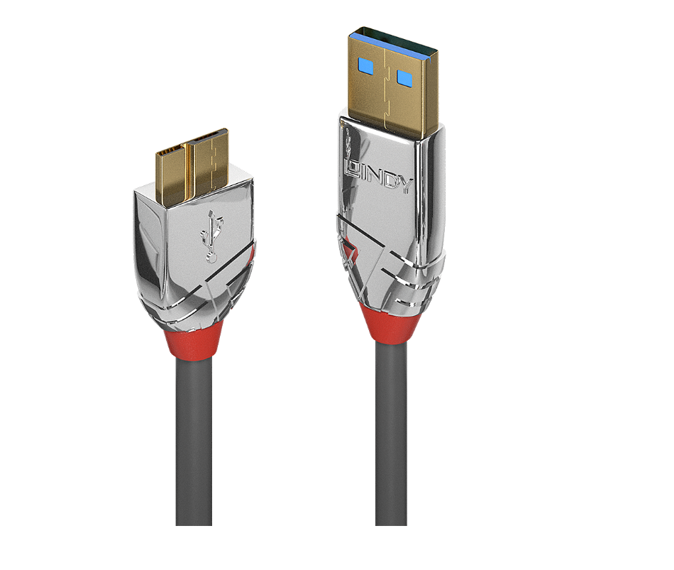 Cablu Lindy 0.5m USB 3.2  Type A to Micro-B, latime de banda 5Gbps, Cromo line | Altamag.ro