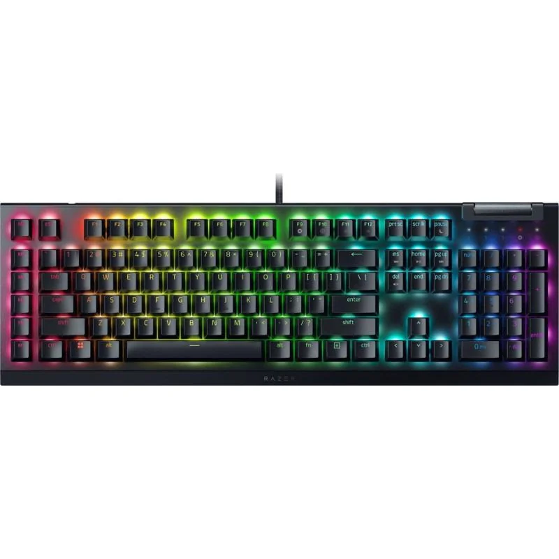 Tastatura mecanica gaming BlackWidow V4 X (Yellow Switch), layout US, taste ABS, layout US, cu 6 butoane customizabile, negru