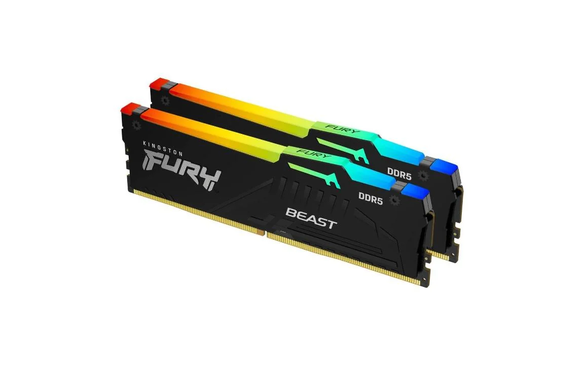 Memorie RAM Kingston DDR5 64GB 6000MHz CL36 1.35V Dual Channel Kit Fury Beast Black RGB EXPO Kingston