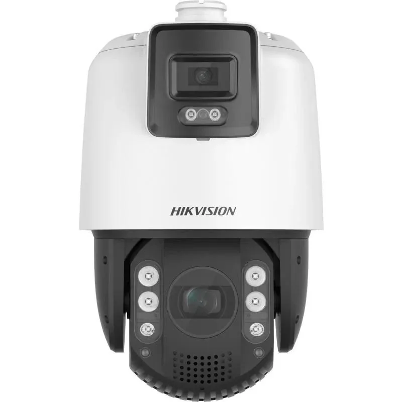 Camera supraveghere Hikvision DS-2SE7C425MWG-EB/26 F0 TandemVu 4 MP Panoramic channel supports image stitching, with 180° horizontal field of view;High quality imaging with 6 MP resolution in panoramicand channel and 4 MP resolution in PTZ channel;