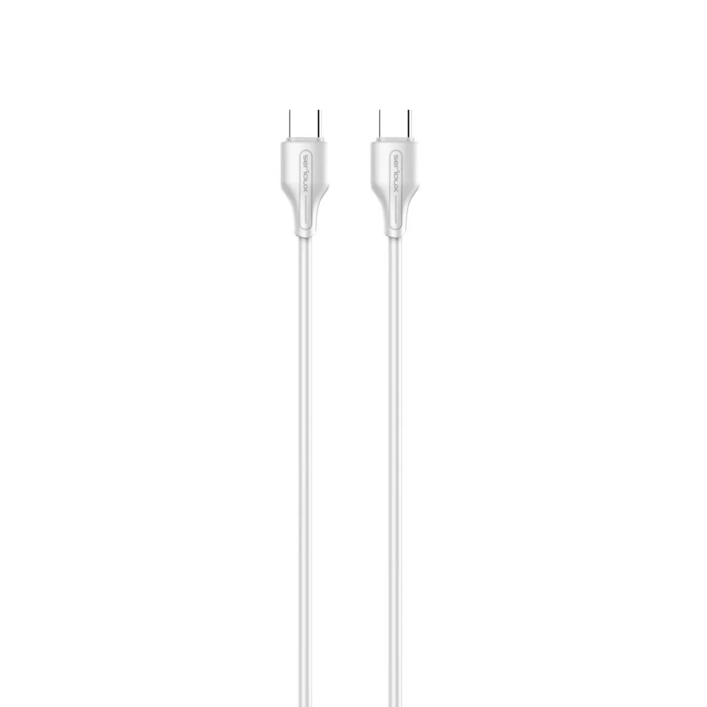Cablu Serioux TYPE-C - TYPE-C 1M60W.Lungime: 100 cm, Ieșire: 65W, tip cablu: USB-C la USB-C, culoare: Alb, funcție: încărcare și sincronizare