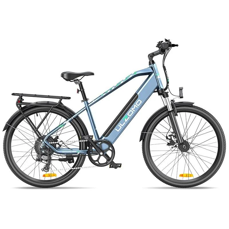 Bicicleta electrica Ulzomo Metro 26 E-bike, 250W, 36V 17Ah, autonomie 100km, viteza maxima 25km/h, Blue, 26'' Ulzomo