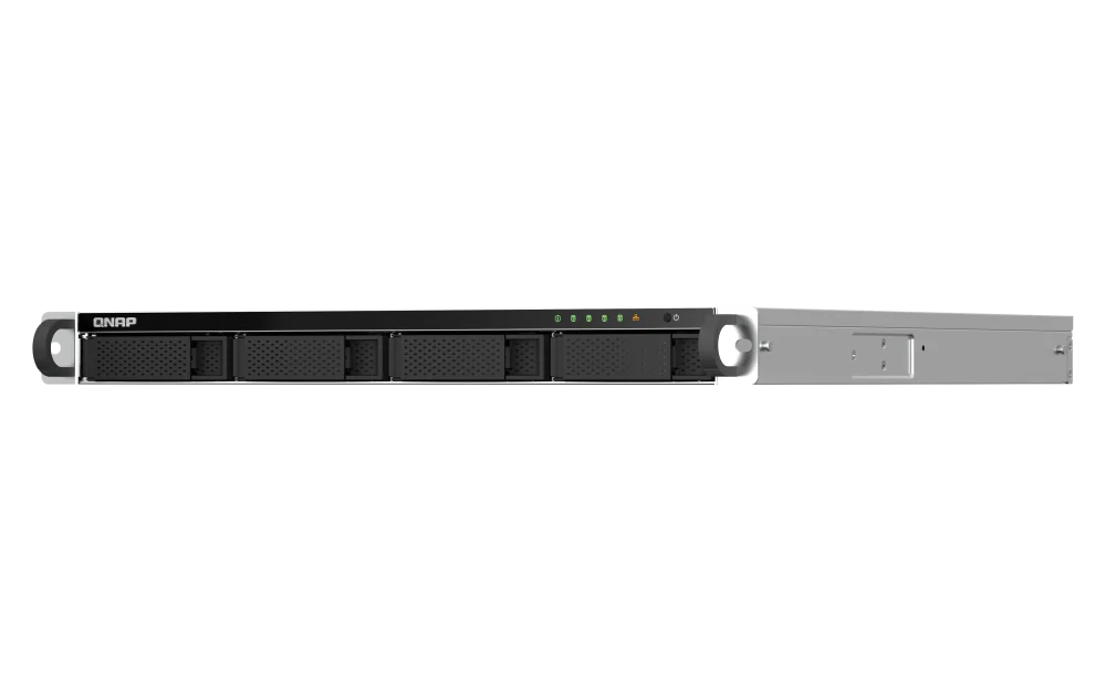 NAS QNAP 464U 4-Bay, CPU Intel Celeron N5105/N5095 4-core/4-thread Processor, RAM 8GB RAM onboard (not expandable), 2.5"/3.5" SATA 6Gbps HDD (neincluse), LAN: 2 x 2.5GbE (2.5G/1G/100M/10M), USB3.2 Gen1: 2, 1U, single PSU (not upgradeable to RP), garantie