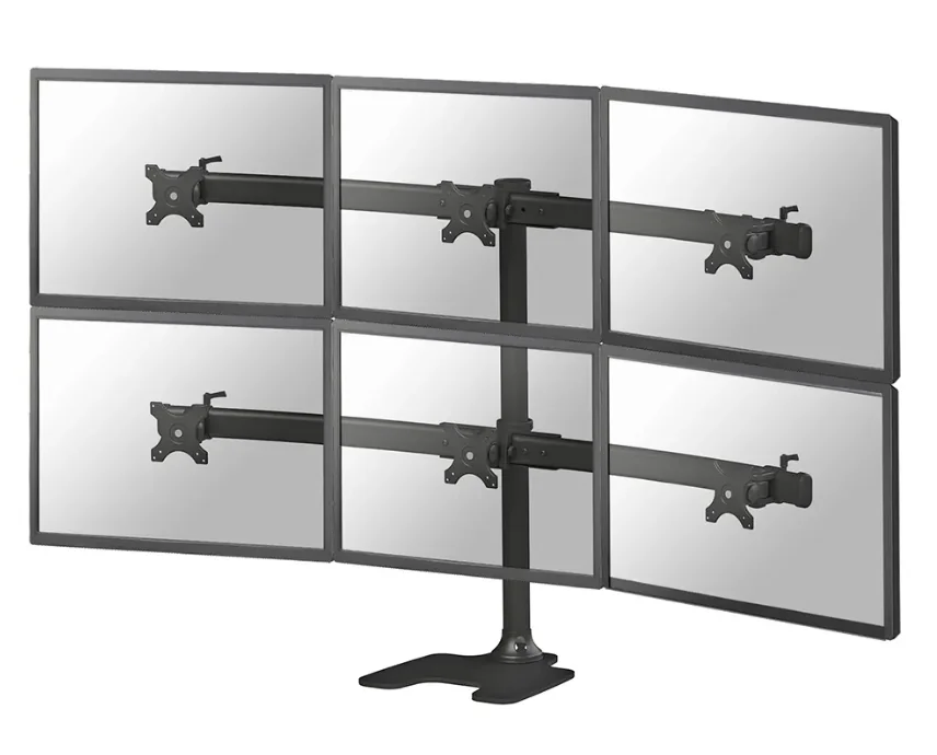 Suport 6 monitoare de birou Neomounts FPMA-D700DD6; pentru display-uri cu diagonale 10"-27", sistem de prindere VESA 100x100~100x100, greutate maxima suportata 8 - per ecrankg, full motion, tilt +180°, swivel +180°, rotate +360°; inaltime reglabila