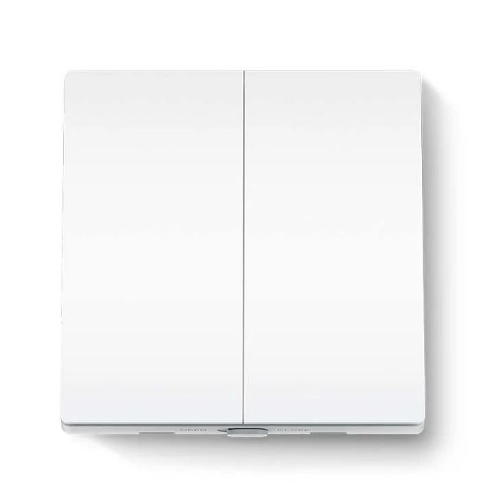 TP-LINK TAPO S220 intrerupator inteligent dublu (NECESITA HUB TAPO), Wireless: 868 MHz, incarcare maxima: 600 W LED/600W CFL/1000W INC/1000WFTL/Ventilator de 50 W, Dimensiuni: 87.1 ร 86 ร 41 mm, Alimentare: 2ร Baterii AAA 1.5 V