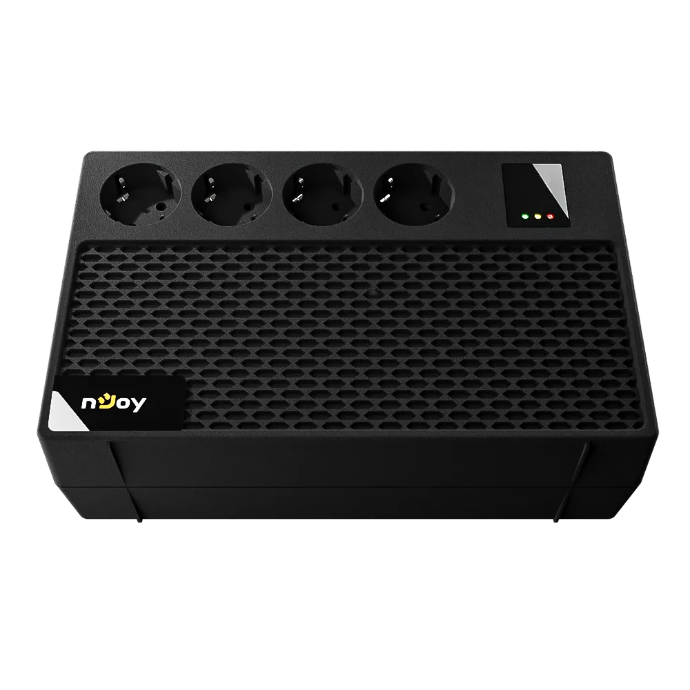 UPS nJoy Renton 650 Plus, 650VA / 360W, 4x prize Schuko conectate la baterie, fara display LCD, tensiune nominala de intrare 230V Caracteristici Stabilizator (AVR) de tip Boost and Buck Functie auto-restart la revenirea tensiunii electrice Functie de
