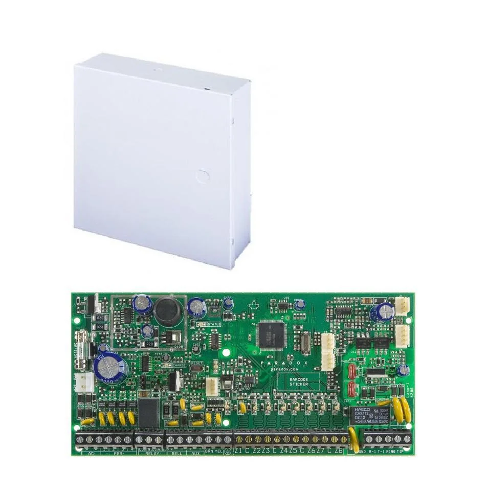 Centrala Magellan SP6000+; 16PGM extensibile, cu emiţator-receptor radio - 32 zone;Bus comunicație cu 4 fire (conectare a până la 15 module);Acceptă raportare IP și IP celulară;Control sistem via aplicație BlueEye; Programare bazată pe meniuri; include