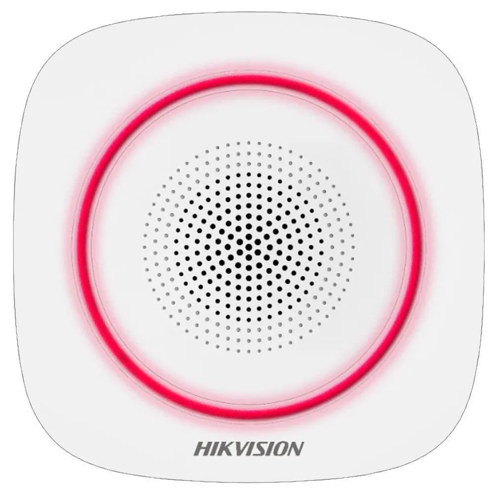 Sirena interior wireless AX PRO Hikvision DS-PS1-I-WE( Red indicator ) supporting 868MHz two-way communication via Cam-X protocol Hikvision
