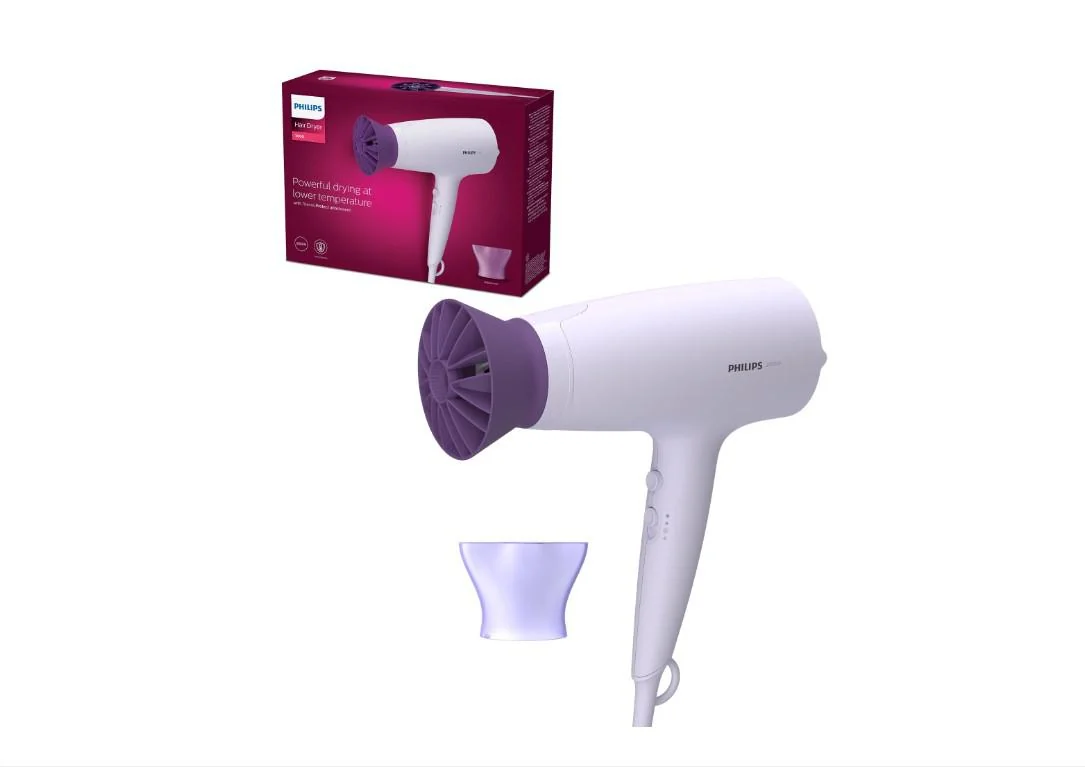 Uscator de par PHILIPS Seria 3000 BHD341/10, 2100W, 2 viteze, 3 trepte temperatura, ThermoProtect, Mov, L x A x I (mm) 90x295x215 Philips