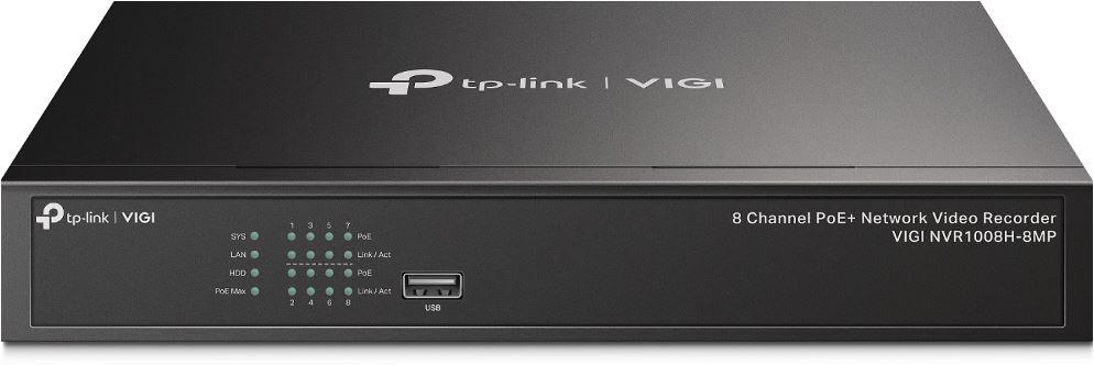 NVR PoE TP-Link VIGI 8 canale 1008H-8MP; 113W, 8 MP,1 SATA Interface, max 10TB, H.265+; ONVIF, etecție mișcare, linie, intruz