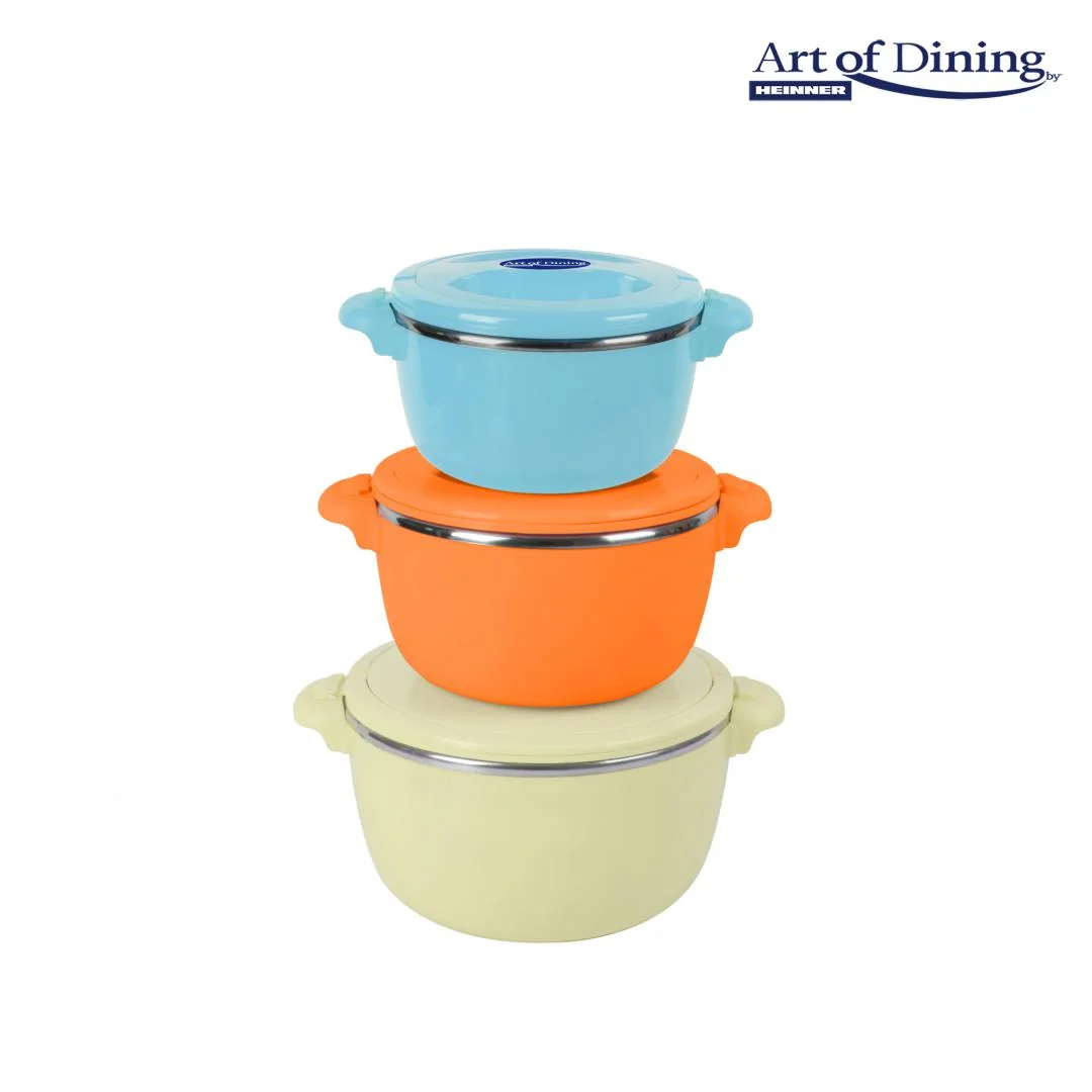SET 3 CASEROLE TERMICE 2+4+6L,BELLY BEIGE, ART OF DINING BY HEINNER Heinner