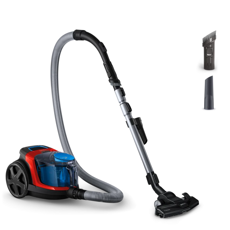 Aspirator fara sac Philips PowerPro Compact FC9330/09, 900W, PowerCyclone 5, Perii TriActive, Rosu Philips