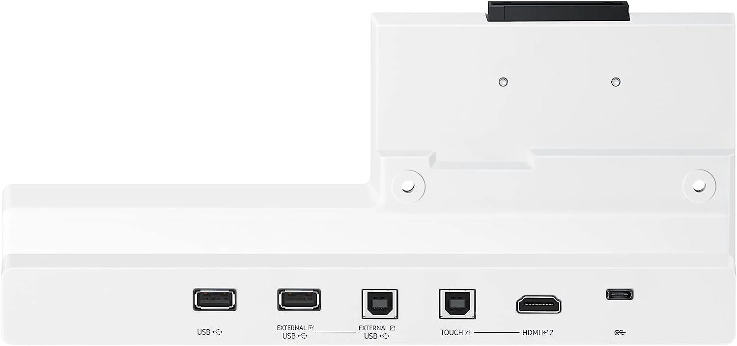 Tray conectivitate pentru display interactiv SAMSUNG Flip Pro 55"/65"; USB-C, USB-In, USB-External, Touch-Out, HDMI-In; aduce mufele din spate in fata pentru convenienta.