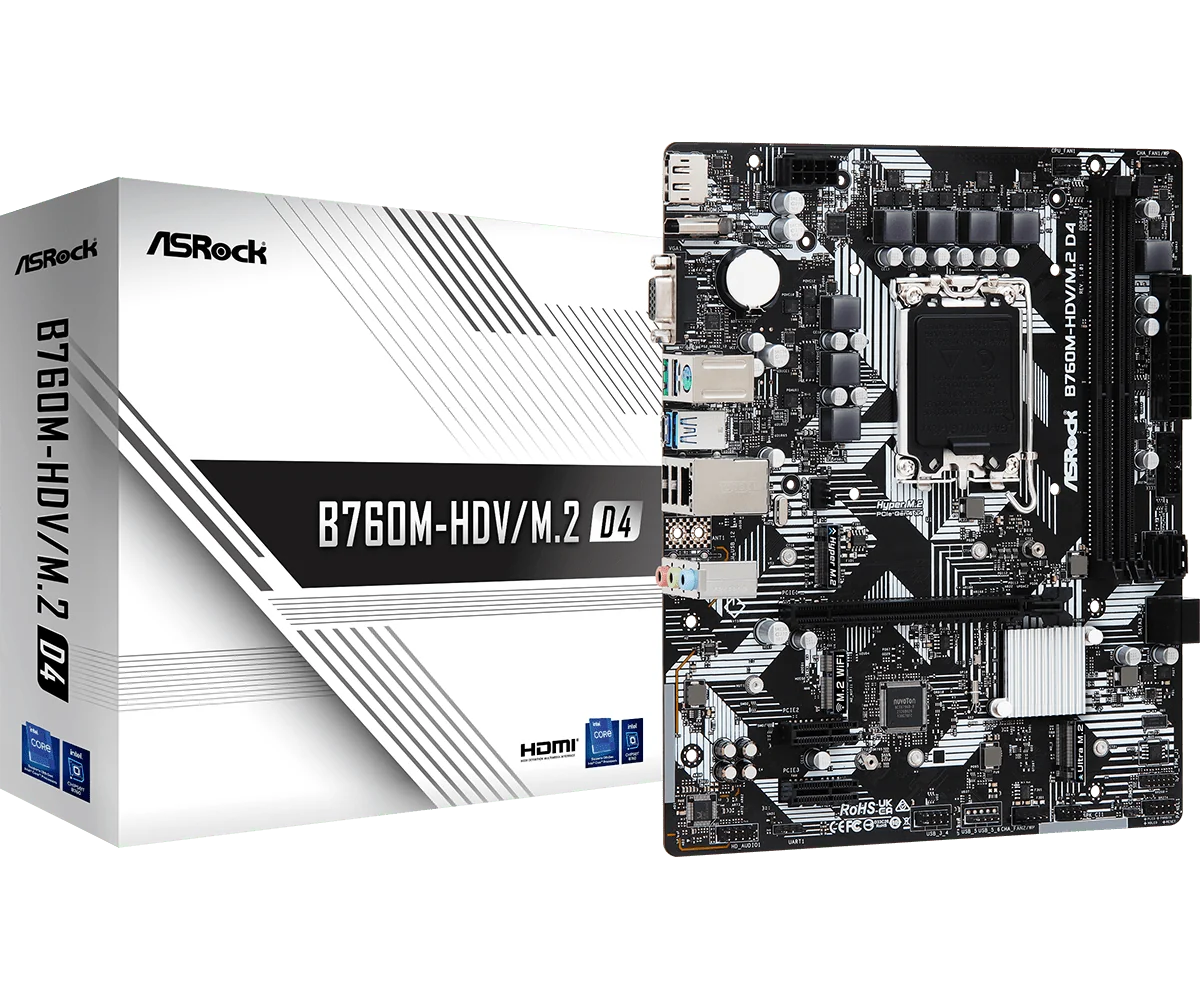 Placa de bază ASRock B760M-HDV/M.2 DDR4 LGA1700