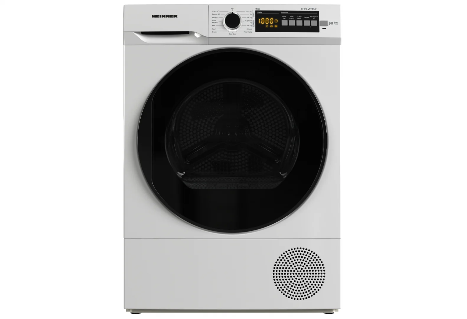 Uscator de rufe HEINNER HHPD-V9T2KA++, 9 kg, Clasa: E, Alb Heinner
