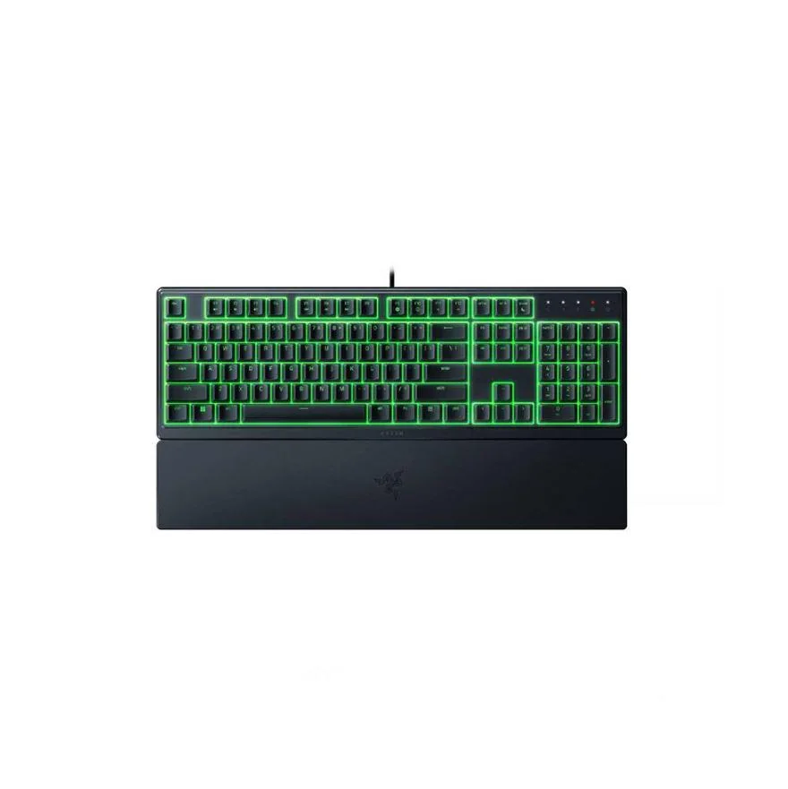 Tastatura Razer Ornata V3 X - Low Profile Gaming Keyboard - US Layout  TECH SPECS SWITCH TYPE Razer™ Membrane Switch APPROXIMATE SIZES Full Size LIGHTING Single Zone Razer Chroma™ RGB Lighting WRIST REST Yes ONBOARD MEMORY None MEDIA KEYS None