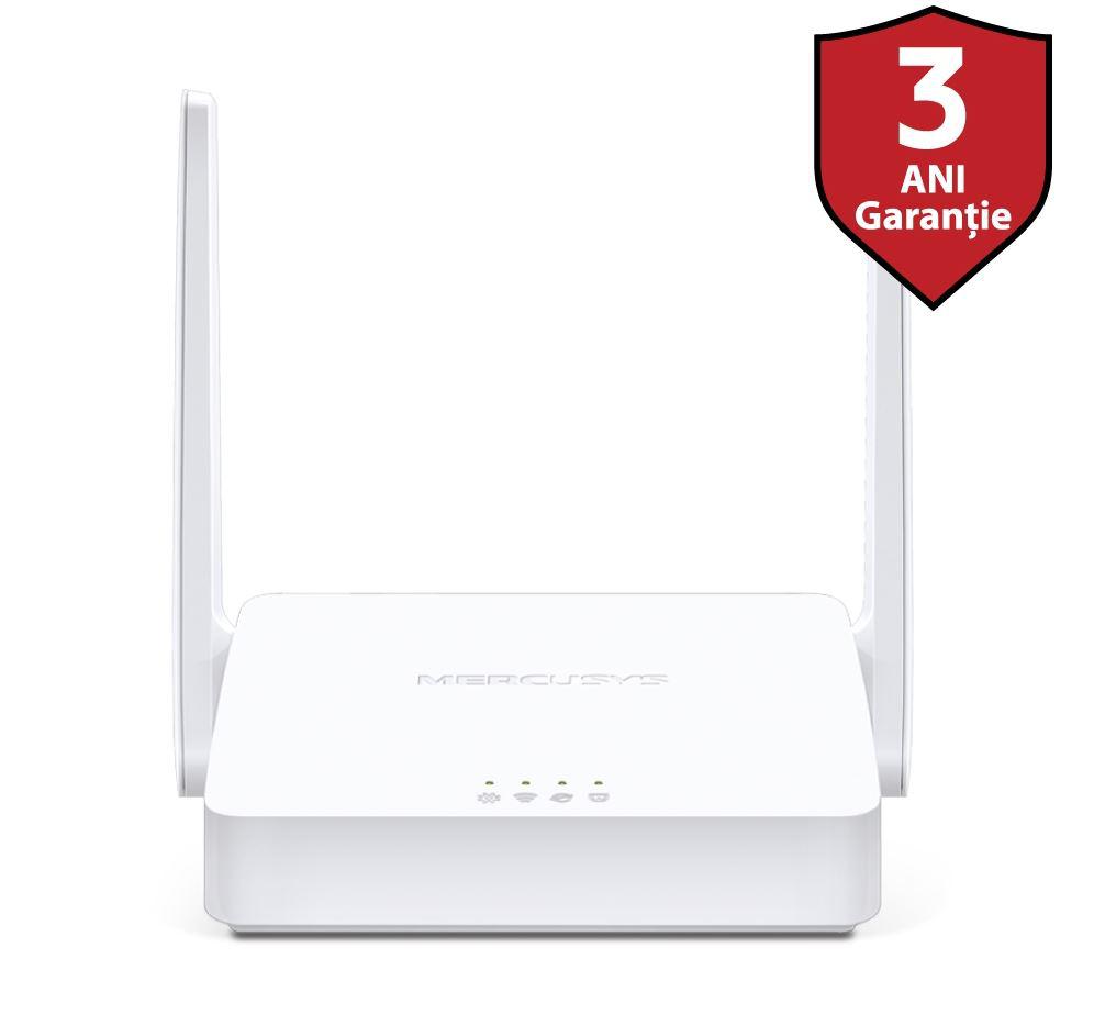 Router Wireless Mercusys N 300 Mbps, MW301R; Standarde Wireless: IEEE 802.11n, IEEE 802.11g, IEEE 802.11b, Frecventa: 2.4 - 2