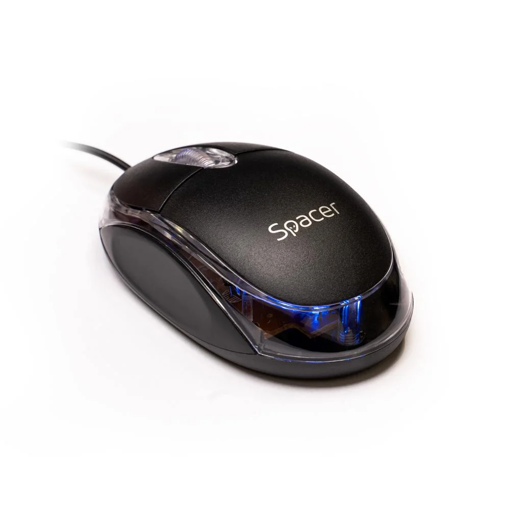 MOUSE Spacer, PC sau NB, cu fir, USB, optic, 800 dpi, butoane/scroll 3/1, negru, SPMO-080 Spacer