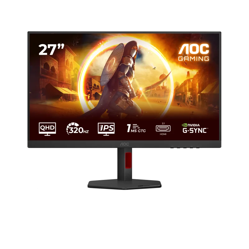 Monitor AOC 27" Q27G4SRU, Diagonal (inch): 27, Diagonal (cm): 68, Aspect ratio: 16:9, Panel: Fast IPS, Resolution: 2560x1440, Refresh Rate: 320Hz, Response time GtG: 1ms, Response time MPRT: 0.3ms, Brightness (max): 450 cd/m², Contrast (static) : 1000:1,