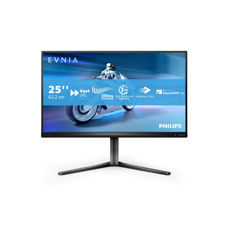 Monitor Philips 24.5" 25M2N5200U/00, Diagonal (inch): 24.5, Diagonal (cm): 62, Aspect ratio: 16:9, Panel: Fast IPS, Resolution: 1920x1080, Refresh Rate: 240Hz/390Hz, Response time GtG: 1ms, Response time MPRT: 0.3ms, Brightness (max): 400 cd/m², Contrast