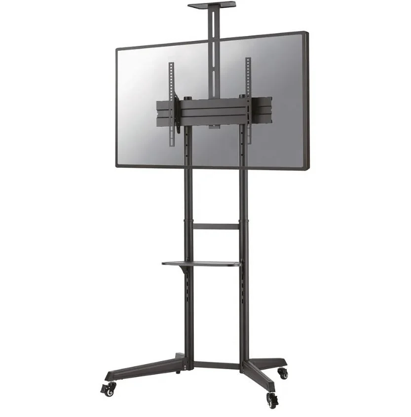 Stand podea mobil/fix Neomounts FL50-550BL1; pentru display-uri cu diagonale 37"-70", sistem de prindere VESA 100x100~600x400, greutate maxima suportata 50kg, tilt +5°/-12°, inaltime reglabila manual 1285-1450mm; management cabluri, 2 stalpi; dimensiuni