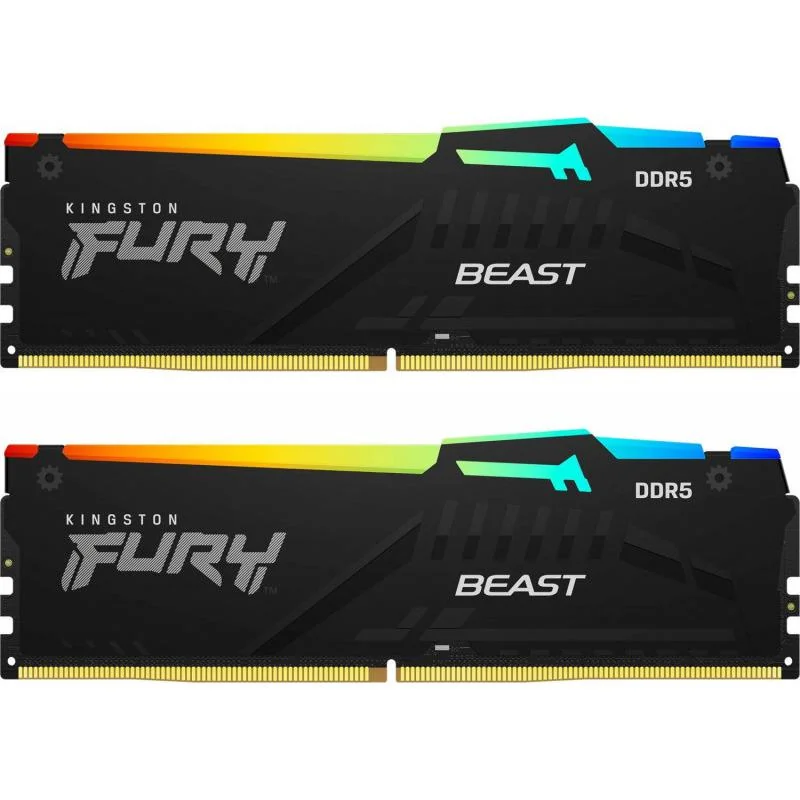 Memorie RAM Kingston DDR5 32GB 5600MHz CL40 1.25V Dual Channel Kit Fury Beast Black RGB XMP Kingston