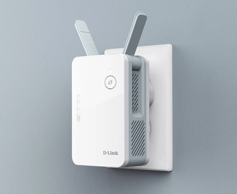 D-Link AX1500 Mesh Range extender E15, Standarde wireless: IEEE 802.11ax/ac/n/g/b/k/v/a/h, IEEE 802.3u/ab, interfata: 1xLAN, 2 x Antene externe, dimensiuni: 105 x 63.5 x 50 mm, greutate: 161g, Dual-band 2x2 Wi-Fi 6, viteza: 1201Mbps (5GHz), 300Mbps