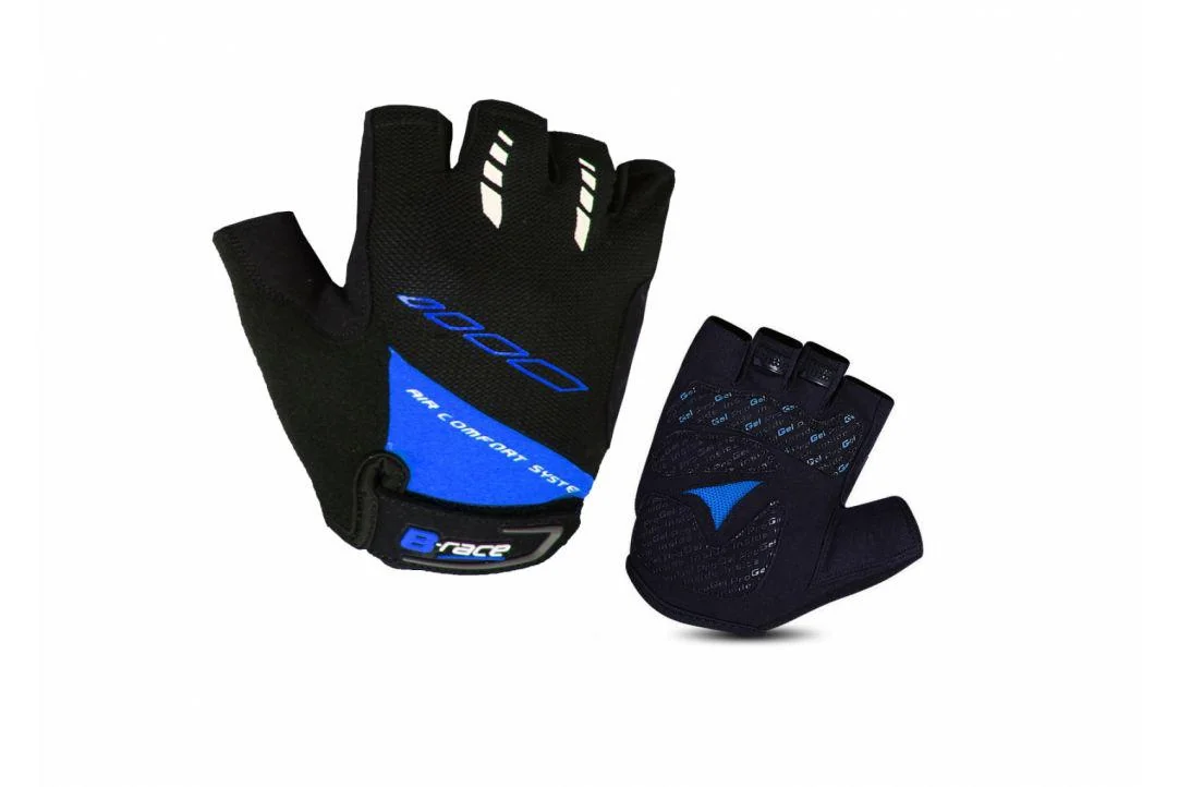 MANUSI B-RACE CU GEL NEGRU/ALBASTRU, S Pegas