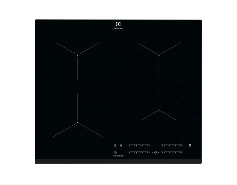 Plita incorporabila Electrolux EIT61443B, Inductie, 4 zone de gatit, Touch control, 60 cm, Sticla neagra