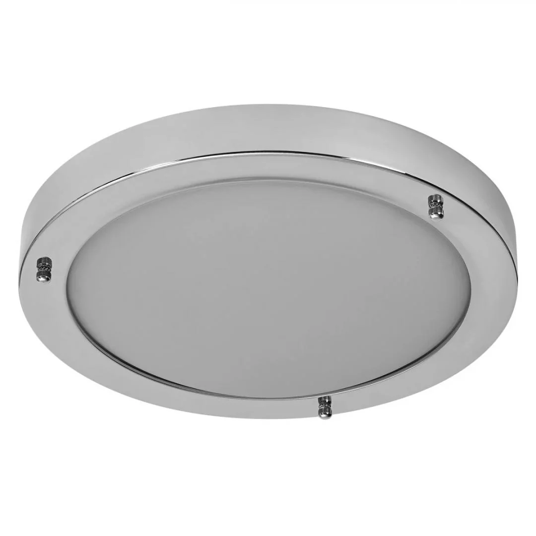 Plafoniera pentru baie OSRAM Classic Crom, E27, max. 15W LED,metal/sticla, IP44, Ø310x80mm, bec neinclus