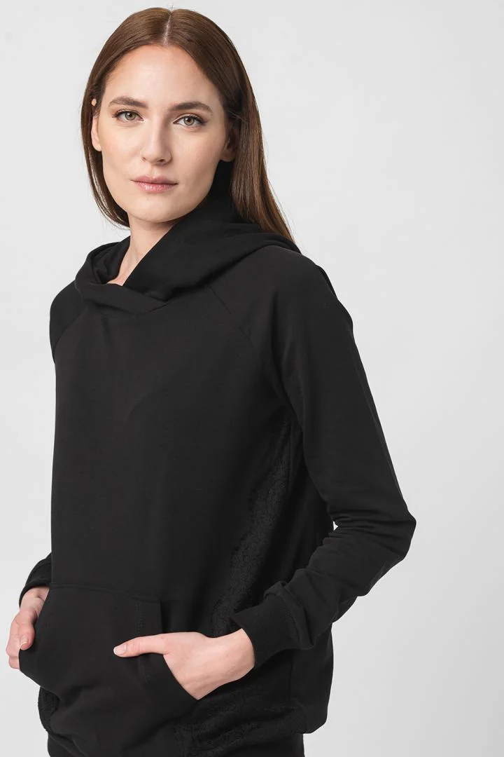 HANORAC COTON DANTELA FEMEI BLACK-XL Pegas
