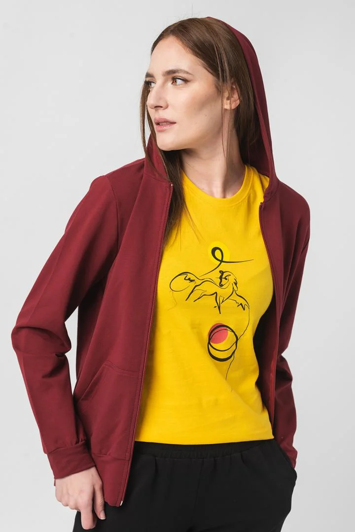 HANORAC COTON CASUAL FEMEI BURGUNDY-M Pegas