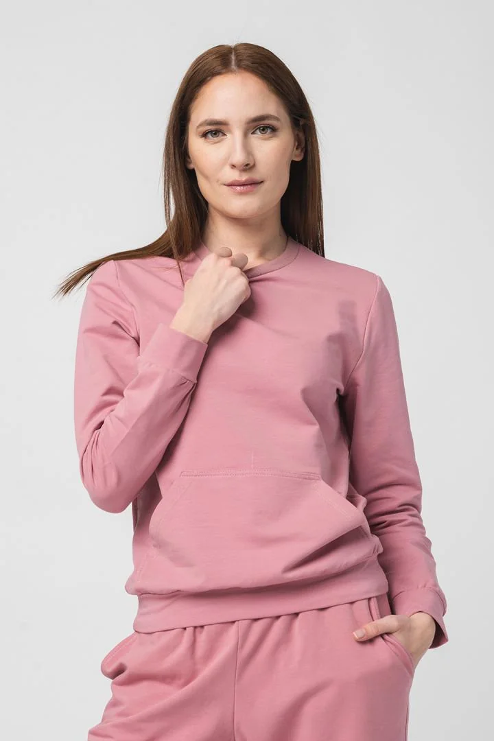 BLUZA COTON CASUAL FEMEI PINK-L Pegas