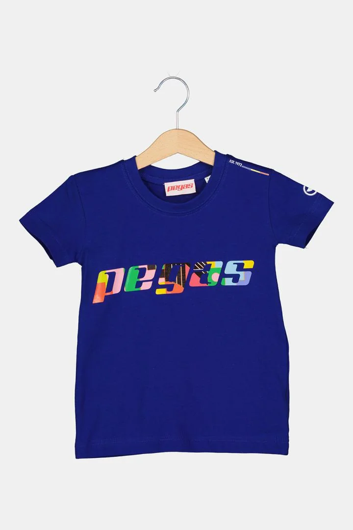 TRICOU LOGO MULTICOLOR COPII ROYAL BLUE-12 Pegas