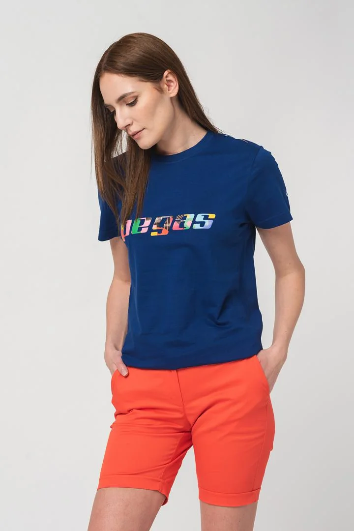 TRICOU LOGO MULTICOLOR FEMEI ROYAL BLUE-M Pegas