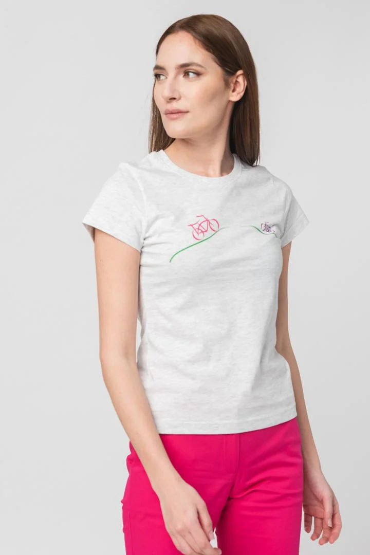 TRICOU CASUAL BICICLETE FAMILIE FEMEI LIGHT GREY-XS Pegas